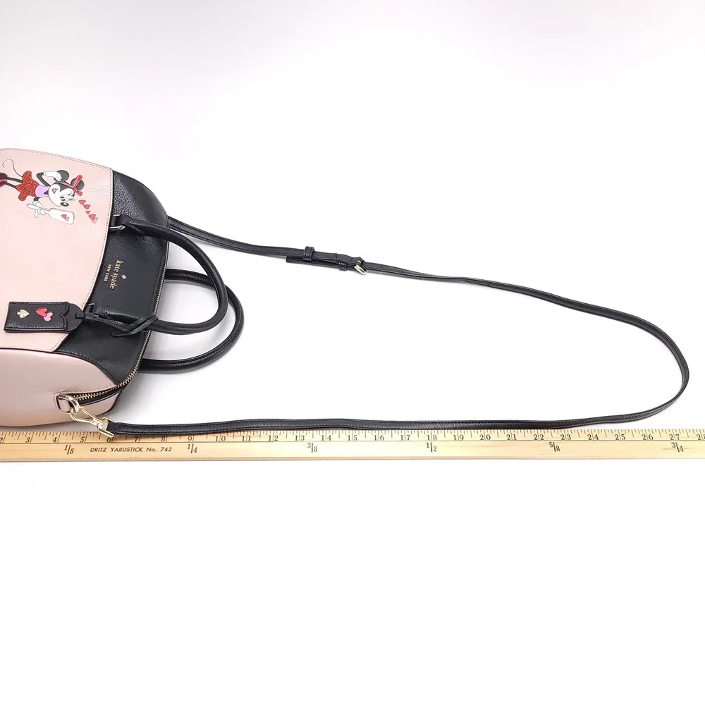 Kate Spade Disney Minnie Mouse Satchel‎ Crossbody Bag Black Pink Leather K4760